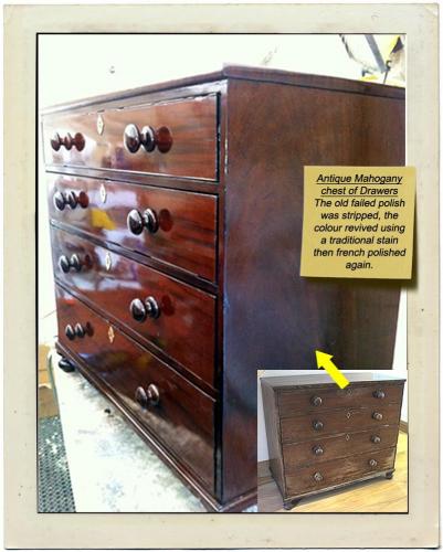 antiqu mahog chest of drawers